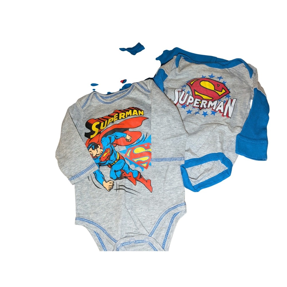 Superman DC Comics Baby Boy 3 Piece Set Bodysuits and Zip Up Hoodie with Cape